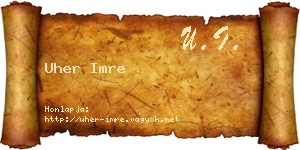 Uher Imre névjegykártya